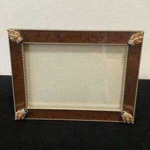 Brown Enamel With Crystals‎ Accents Picture Frame 4.5" x 6" Picture 3.25" X 4.5"